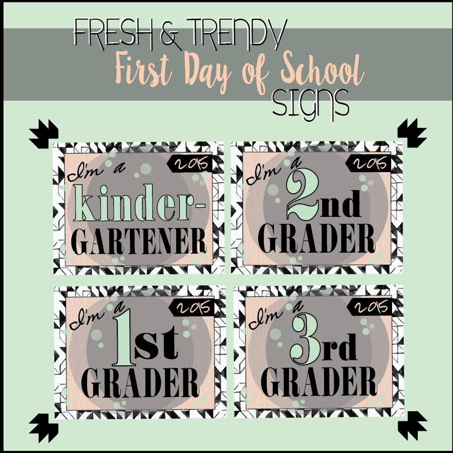 Freebie: First Day of School Signs