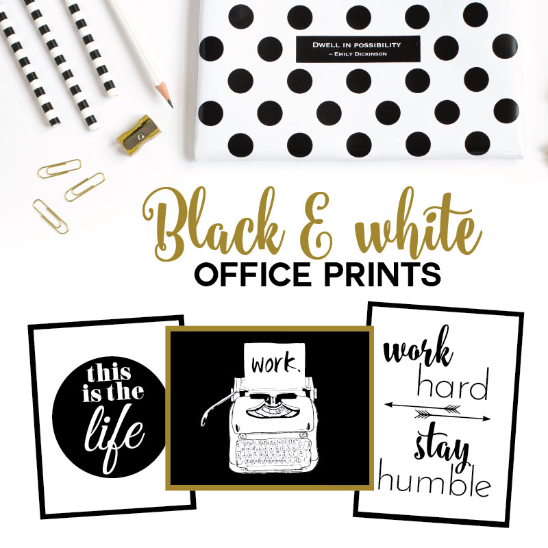 Freebie: Black & White Office Prints
